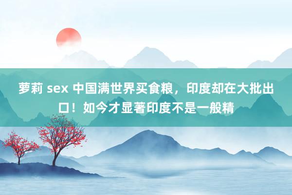 萝莉 sex 中国满世界买食粮，印度却在大批出口！如今才显著印度不是一般精