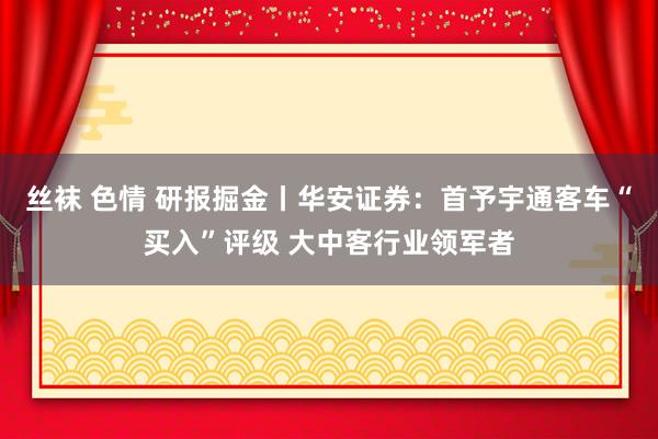 丝袜 色情 研报掘金丨华安证券：首予宇通客车“买入”评级 大中客行业领军者