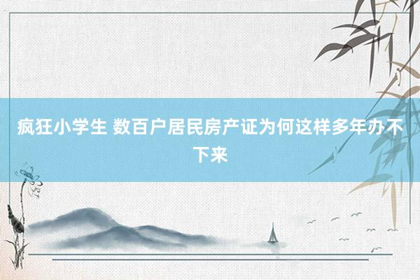 疯狂小学生 数百户居民房产证为何这样多年办不下来