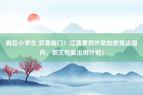 疯狂小学生 双喜临门！辽篮第四外助如故抵达国内，郭艾伦复出倒计时！