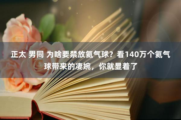 正太 男同 为啥要禁放氦气球？看140万个氦气球带来的凄婉，你就显着了