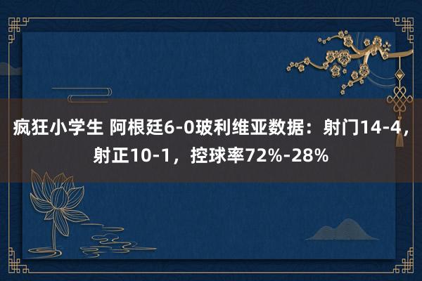 疯狂小学生 阿根廷6-0玻利维亚数据：射门14-4，射正10-1，控球率72%-28%