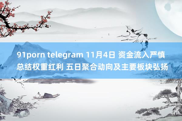 91porn telegram 11月4日 资金流入严慎 总结权重红利 五日聚合动向及主要板块弘扬