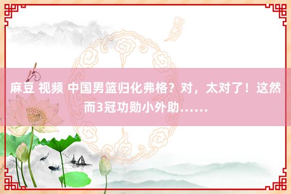 麻豆 视频 中国男篮归化弗格？对，太对了！这然而3冠功勋小外助……