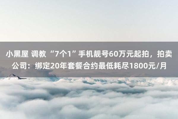 小黑屋 调教 “7个1”手机靓号60万元起拍，拍卖公司：绑定20年套餐合约最低耗尽1800元/月