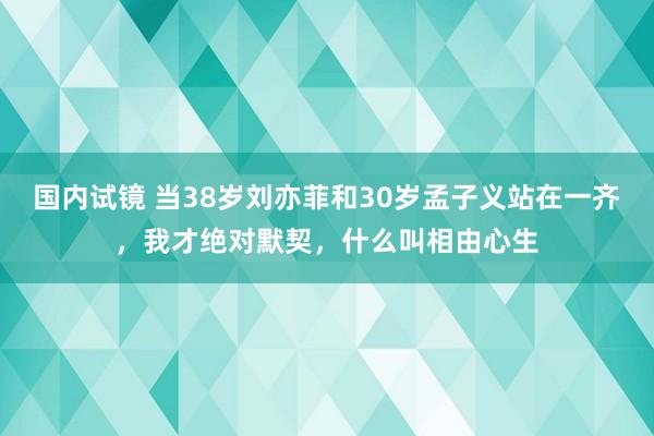 国内试镜 当38岁刘亦菲和30岁孟子义站在一齐，我才绝对默契