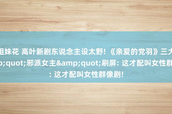 姐妹花 高叶新剧东说念主设太野! 《亲爱的党羽》三大&